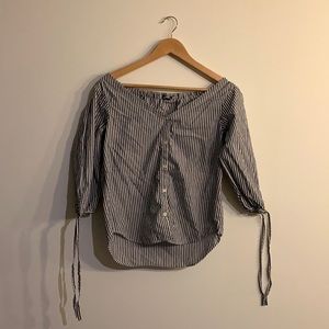 Off the shoulder button up
